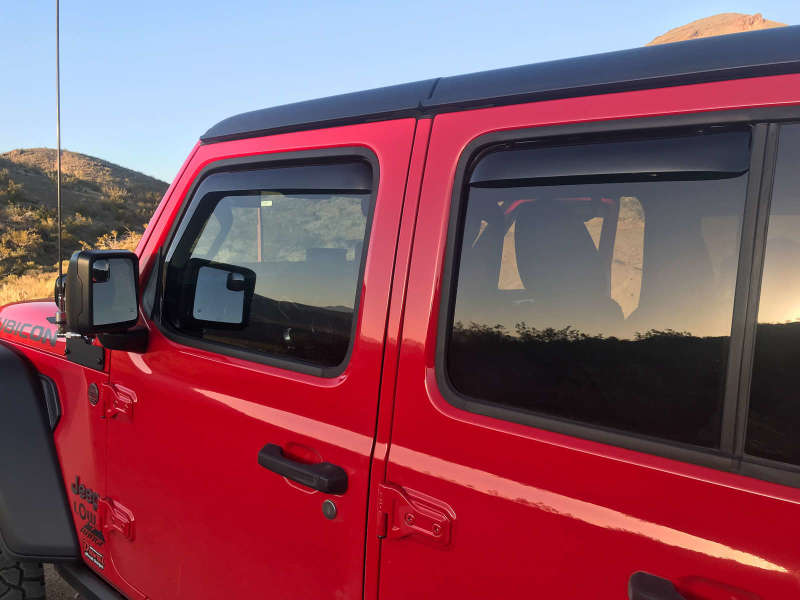 EGR 2018 jeep Wrangler JL SlimLine In-Channel WindowVisors Set of 4 - Dark Smoke Wind Deflectors EGR