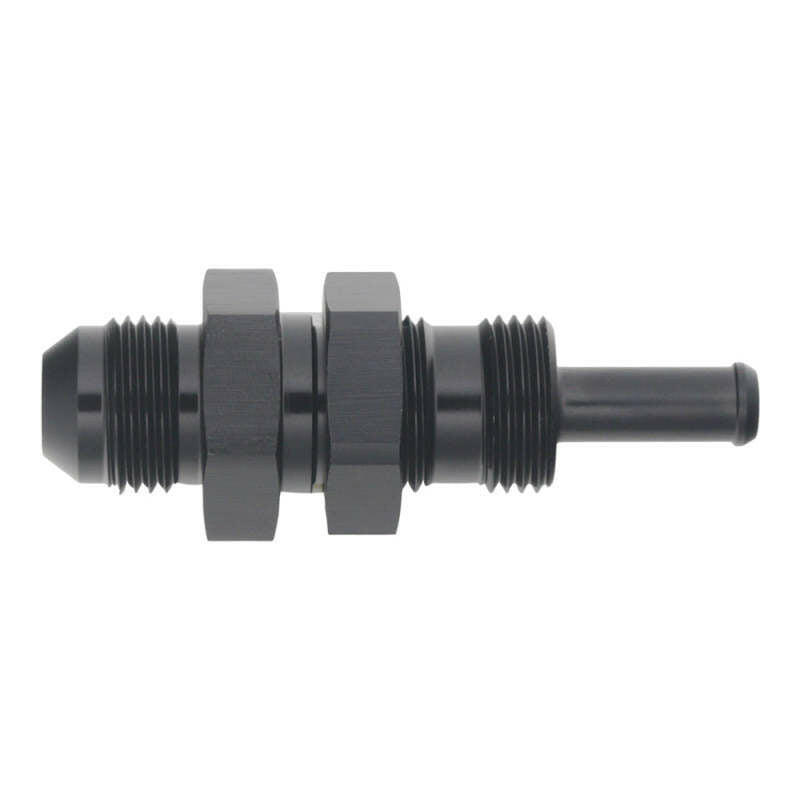DeatschWerks 8AN Male Flare to Straight 5/16in Single Hose Barb - Anodized Matte Black Fittings DeatschWerks