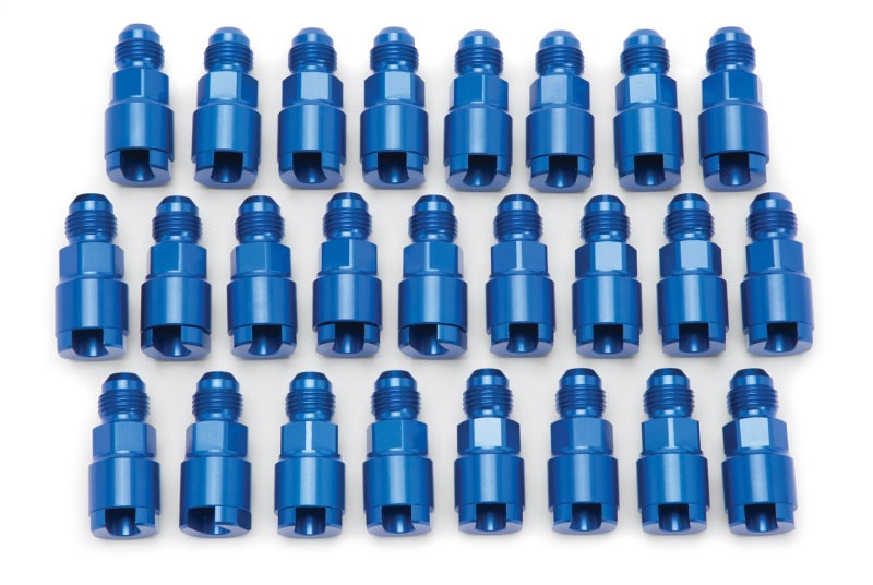 Russell Performance Adapter -6 AN Male to 5/16in Quick Disconnect Screw - Blue (Bulk Pkg 25) Fittings Russell