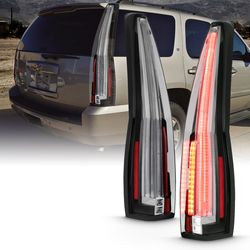 ANZO 2007-2014 Chevrolet Tahoe Led Taillights Red/Clear Tail Lights ANZO