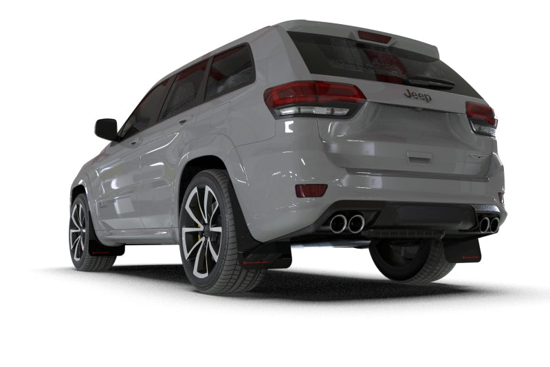 Rally Armor 18-22 Jeep Grand Cherokee SRT Trackhawk Black UR Mud Flap - Metallic Black Logo Mud Flaps Rally Armor