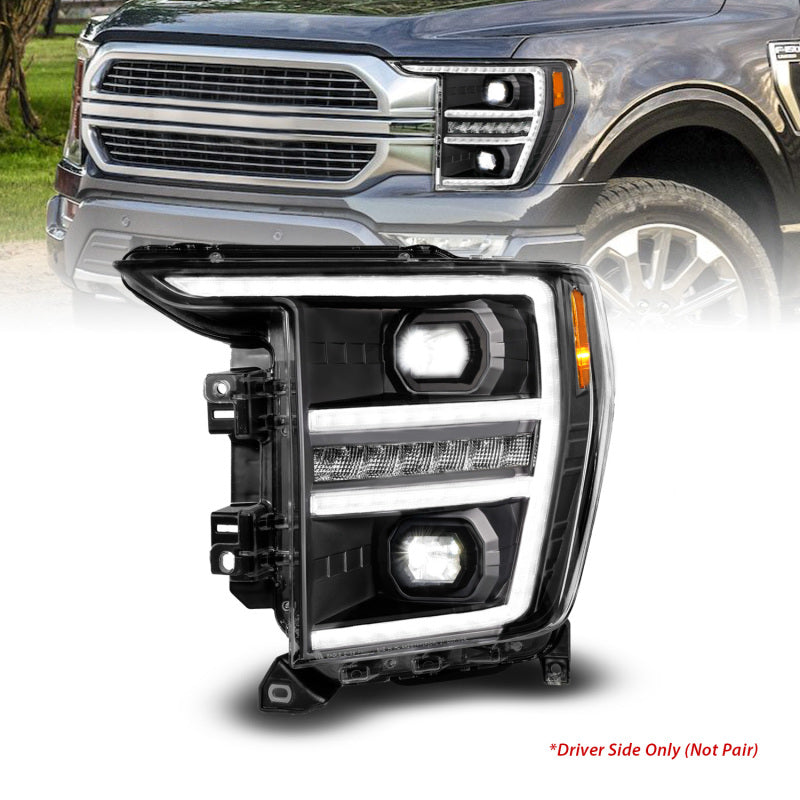 ANZO 21-23 Ford F150 LED Projector Headlight w/Switchback+Sequential - Black (Driver Side Only) Headlights ANZO