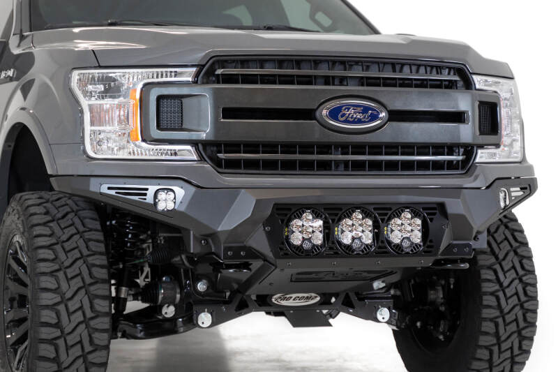 Addictive Desert Designs 18-20 Ford F-150 Bomber Front Bumper w/ 3 Baja Designs LP6 Mounts Bumpers - Steel Addictive Desert Designs