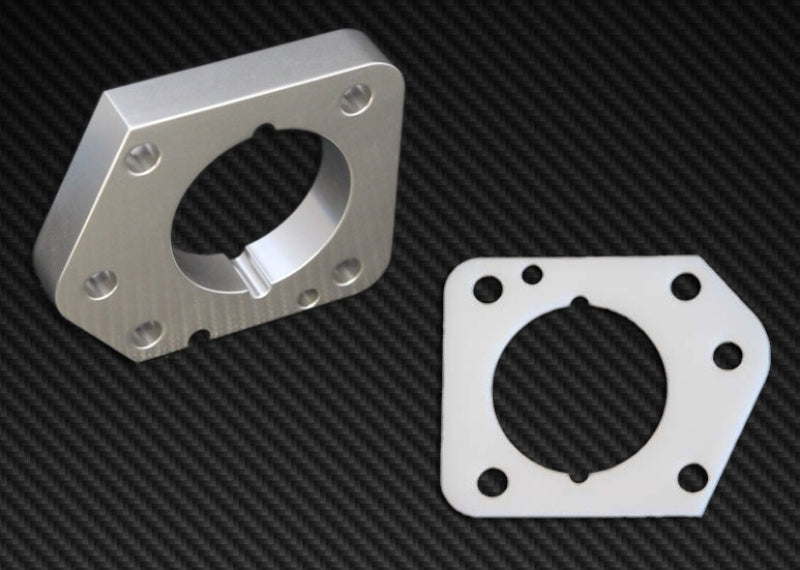 Torque Solution Throttle Body Spacer (Silver): Honda Civic LX/EX/DX 2006-2011 Throttle Body Spacers Torque Solution
