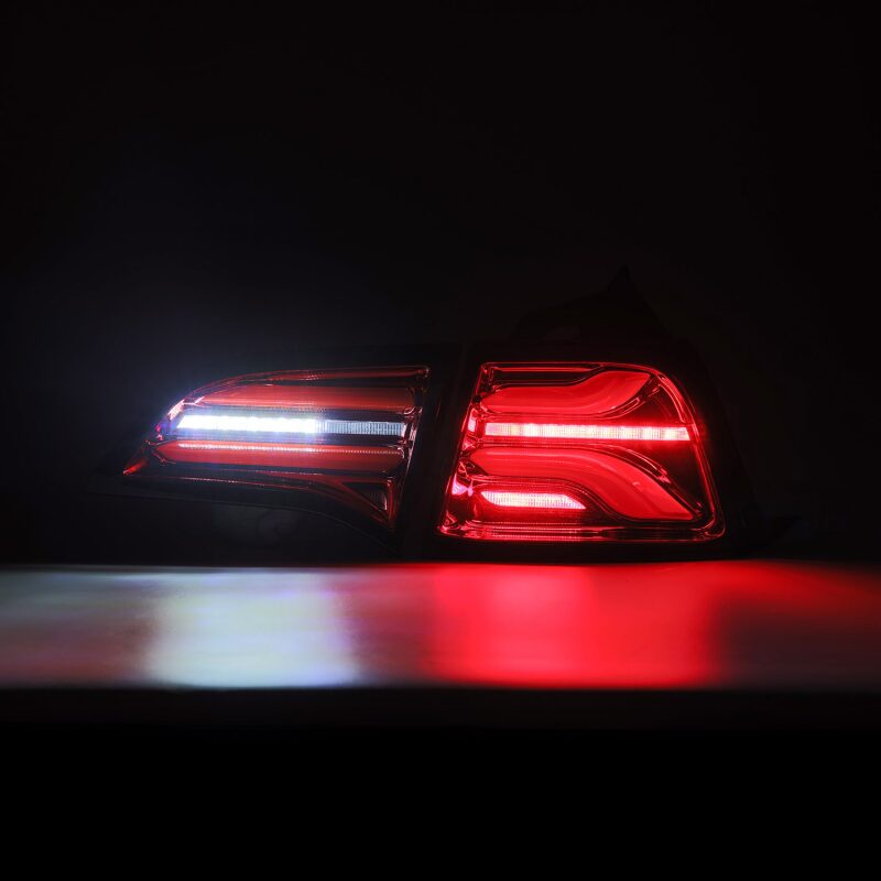 AlphaRex 17-22 Tesla Model 3 PRO-Series LED Tail Lights Red Smoke w/Seq Sig Tail Lights AlphaRex