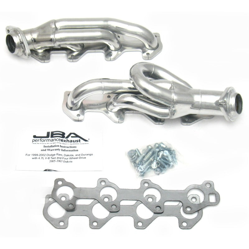 JBA 04-07 Doge Dakota 4.7L PowerTech 1-1/2in Primary Silver Ctd Cat4Ward Header Headers & Manifolds JBA