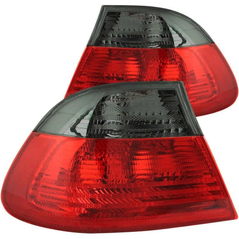 ANZO 2000-2003 BMW 3 Series E46 Taillights Red/Smoke - Outer Tail Lights ANZO