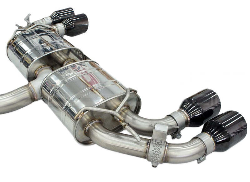 Invidia 2022+ Volkswagen Golf R MK8 76mm R400 Valved Cat Back Exhaust Straight Cut Black Tips Catback Invidia