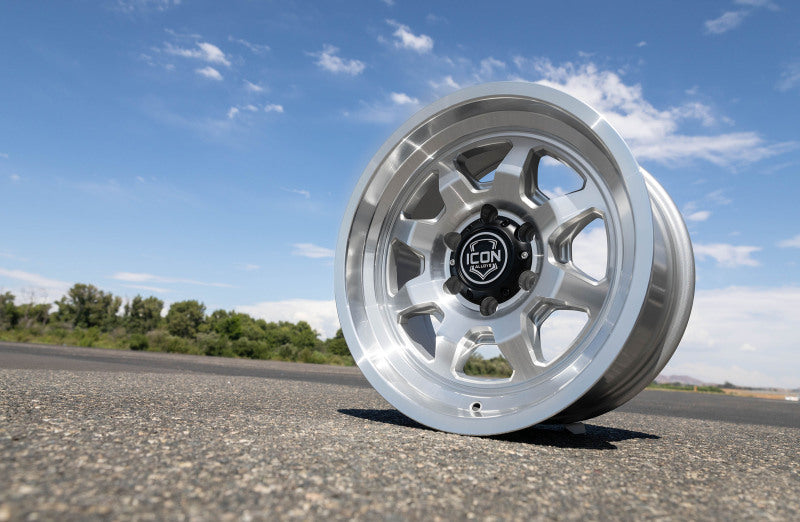 ICON Nuevo 17x8.5 / 6x5.5 / 25mm / 5.75in BS Silver Machined Wheel Wheels - Cast ICON