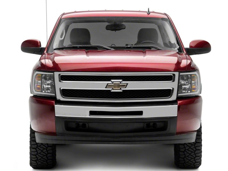 Raxiom 07-13 Chevrolet Silverado 1500 Axial Series Headlights w/ LED Bar- Black Housing (Clear Lens) Headlights Raxiom