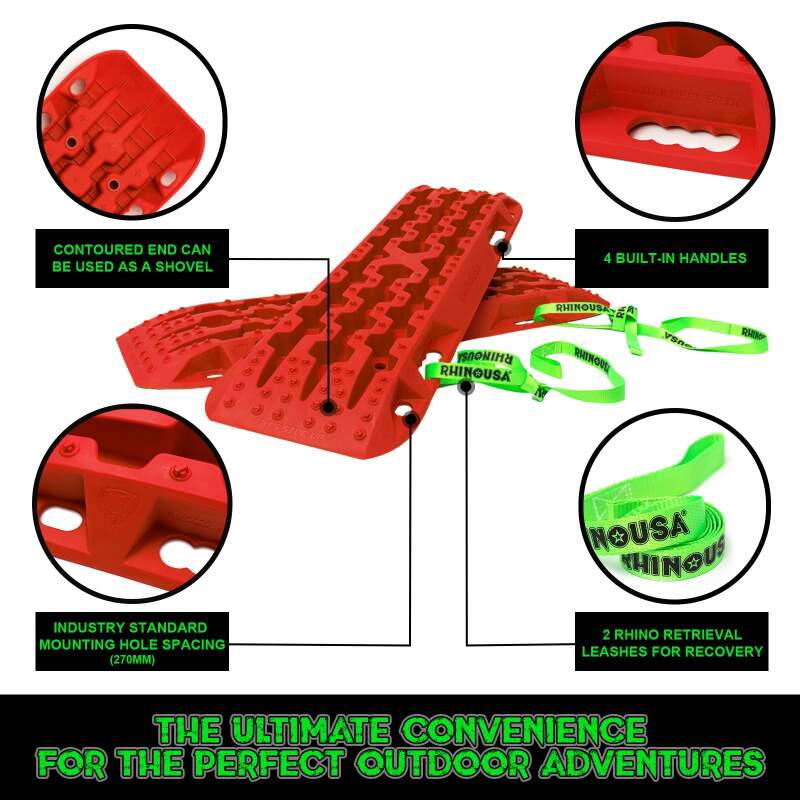 Rhino USA Recovery Traction Boards - Red (Pair) Recovery Boards Rhino USA