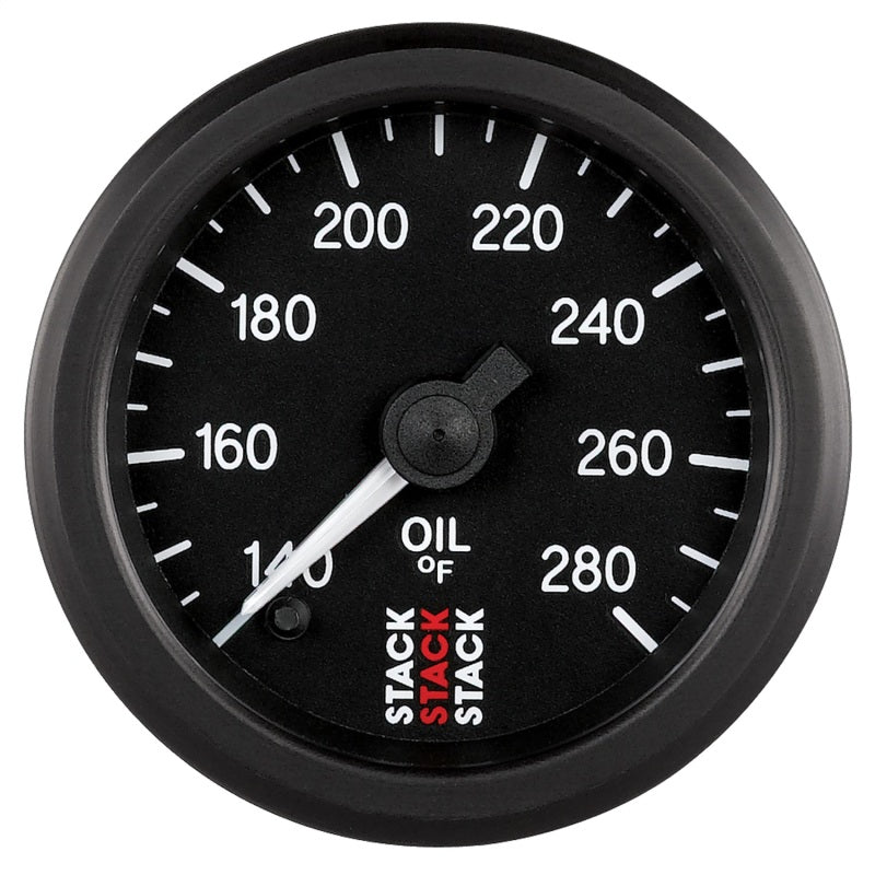 Autometer Stack 52mm 140-280 Deg F 1/8in NPTF Male Pro Stepper Motor Oil Temp Gauge - Black Gauges AutoMeter