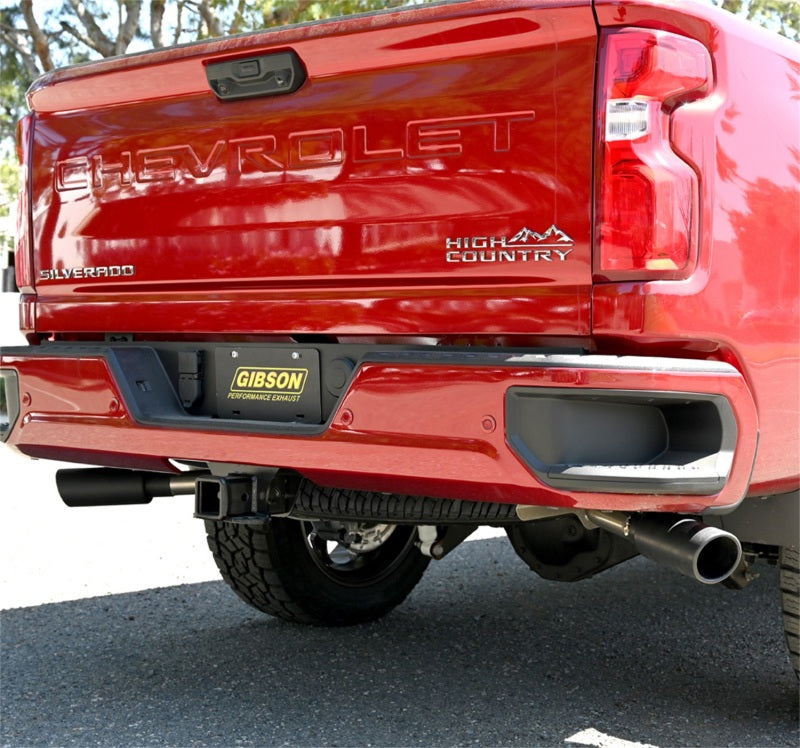 Gibson 20-21 Chevy Silverado 2500HD 6.6L 2.5in Cat-Back Dual Extreme Exhaust - Black Elite Catback Gibson