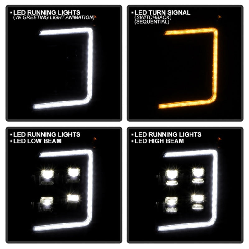 Spyder Apex 15-20 GMC Yukon High-Power LED Module Headlights - Black (PRO-YD-GY15HALAP-SBSEQ-BK) Headlights SPYDER