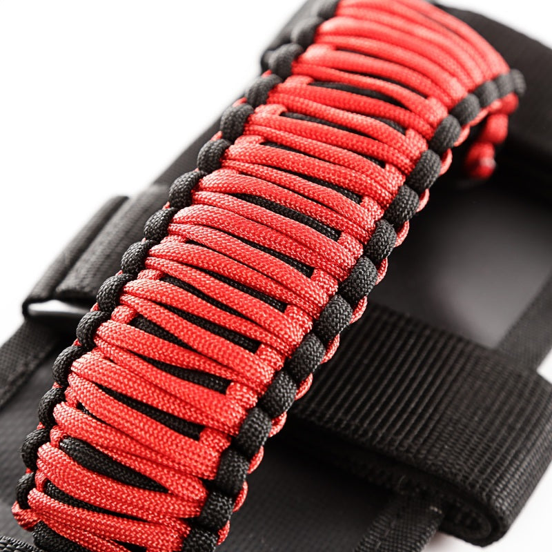 Rugged Ridge Paracord Grab Handles Red/Black Pair Dash & Interior Trim Rugged Ridge