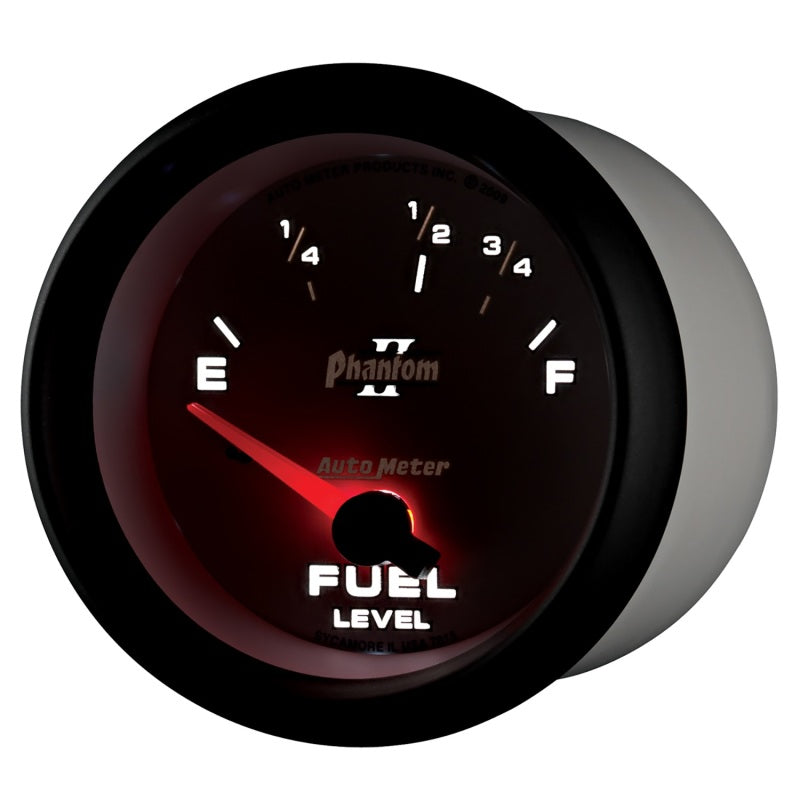 Autometer Phantom II 2-5/8in / 73 Ohms Empty - 10 Ohms Full Electrical Fuel Level Gauge Gauges AutoMeter