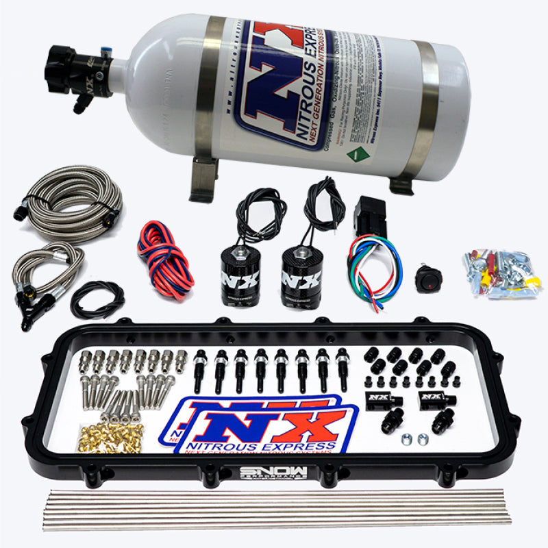 Nitrous Express Holley Hi-Ram Dry Direct Port Plate Nitrous System w/ 15lbs Bottle Nitrous Plates Nitrous Express