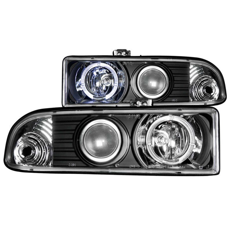 ANZO 1998-2005 Chevrolet S-10 Projector Headlights w/ Halo Black Headlights ANZO