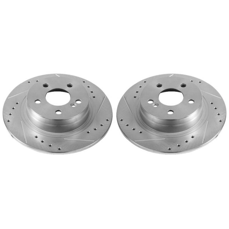 Power Stop 12-16 Mercedes-Benz C250 Rear Evolution Drilled & Slotted Rotors - Pair Brake Rotors - Slot & Drilled PowerStop