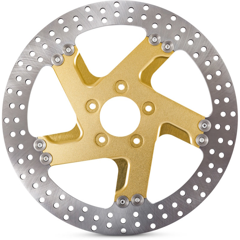 Performance Machine Disc/Carr 13x.20 Sf Factor Right - Gold Ops Brake Rotors - Drilled Performance Machine