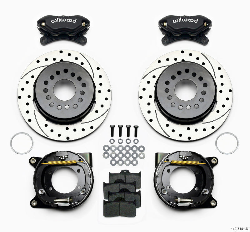 Wilwood Forged Dynalite P/S Park Brake Kit Drilled Chevy 12 Bolt w/ C-Clips Big Brake Kits Wilwood