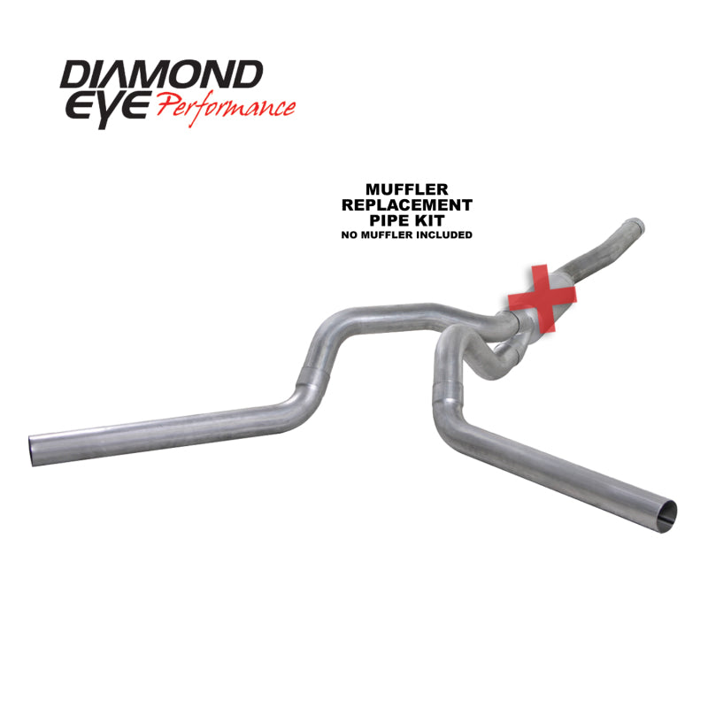 Diamond Eye KIT 4in Catback MFLR REPLACMENT PIPE DUAL AL: 2006-2007.5 CHEVY/GMC 6.6L 2500/3500 Catback Diamond Eye Performance