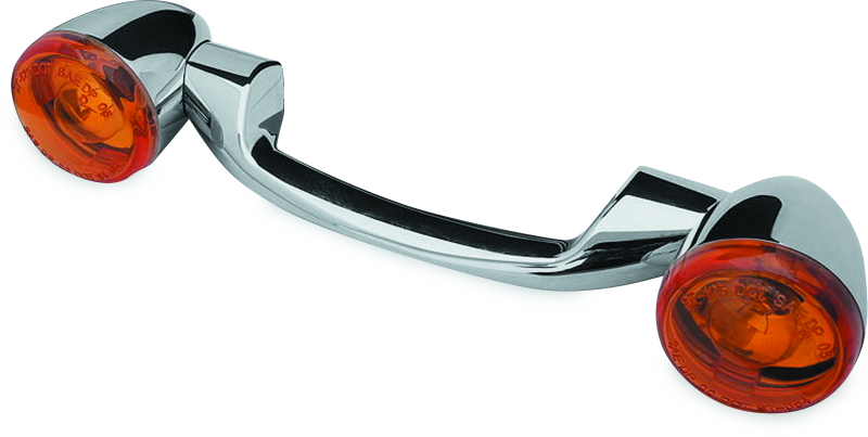 Bikers Choice 91-08 Touring 86-17 FLST Narrow Chrome Rear Turn Signal Bar Kit W/Amber Lens Lights Corner Bikers Choice