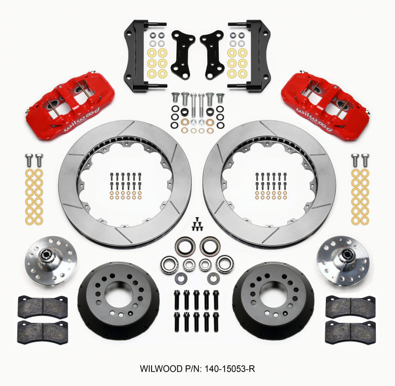 Wilwood AERO6 Front Hub Kit 15.00 Red 67-69 Camaro 64-72 Nova Chevelle Big Brake Kits Wilwood