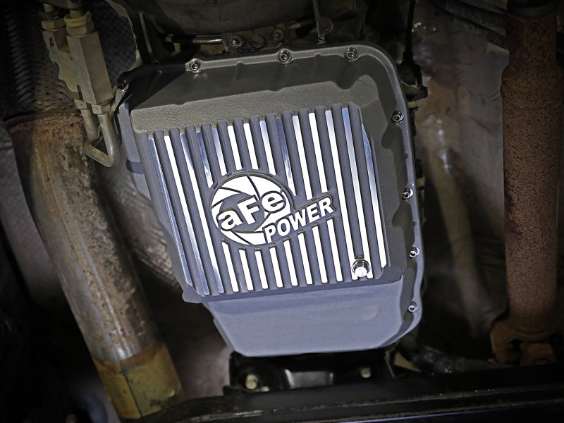 aFe Transmission Pan Raw w/ Machined Fins 13-19 Dodge Diesel Trucks L6-6.7L (td) Diff Covers aFe