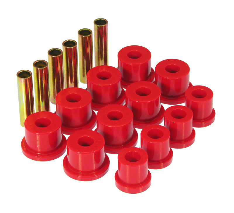 Prothane 81-87 GM K30 Rear Spring & Shackle Bushings (w/ 1 3/8in OD Frame Shackle Bush) - Red Bushing Kits Prothane