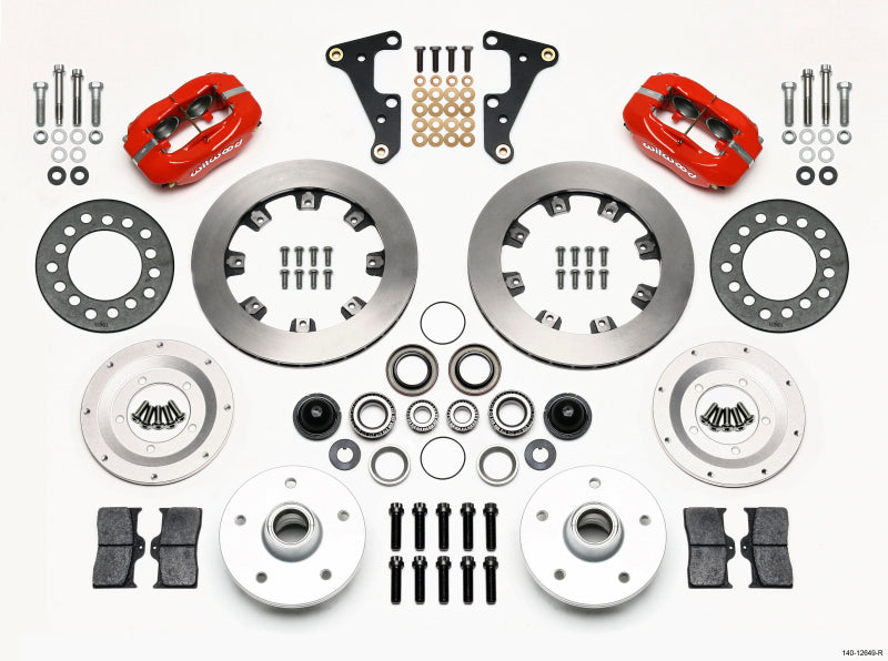 Wilwood Forged Dynalite Front Kit 11.75in Red 41-55 Cadillac Big Brake Kits Wilwood
