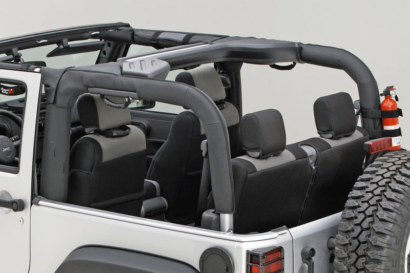 Rugged Ridge Roll Bar Cover Black Polyester 07-18 Jeep Wrangler JK Roll Cage Components Rugged Ridge