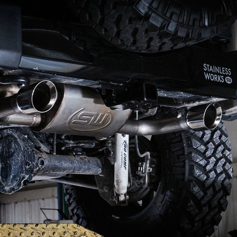 Stainless Works 2007-17 Jeep Wrangler Axleback Exhaust Catback Stainless Works