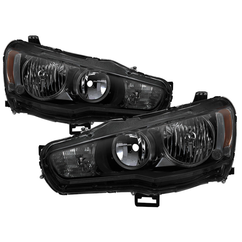 xTune Mitsubishi Lancer 08-15 OE Style Headlights - Black Smoke HD-JH-ML08-AM-BSM Headlights SPYDER