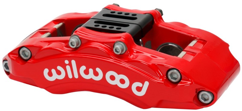 Wilwood Caliper - AT6 Lug Mount Red 1.75in/1.38in/1.38in Piston .75in Rotor - Left Side Brake Calipers - Perf Wilwood