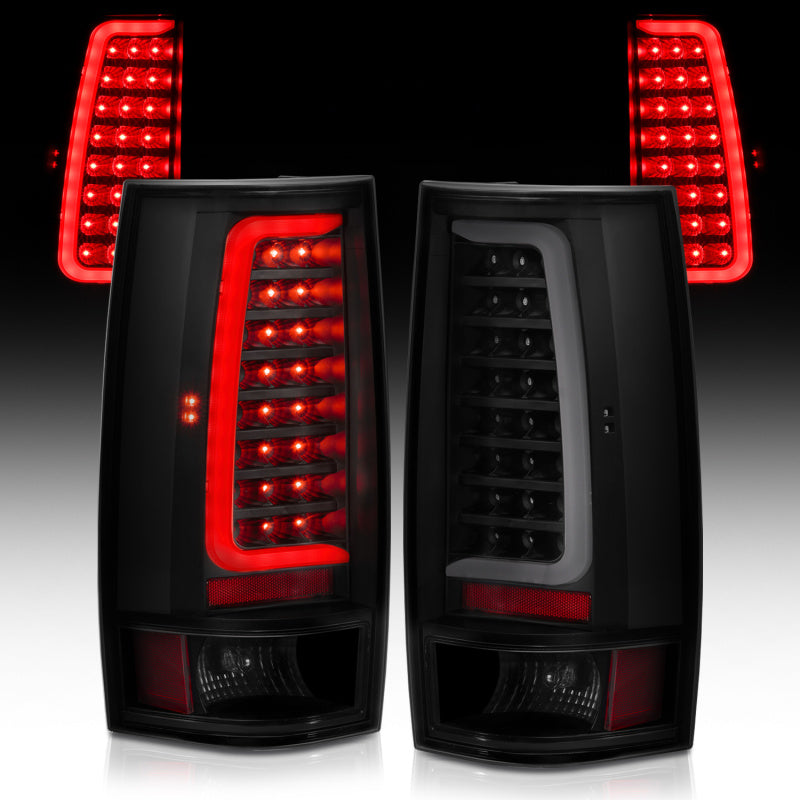 ANZO 2007-2014 Chevy Tahoe LED Taillight Plank Style Black w/Smoke Lens Tail Lights ANZO