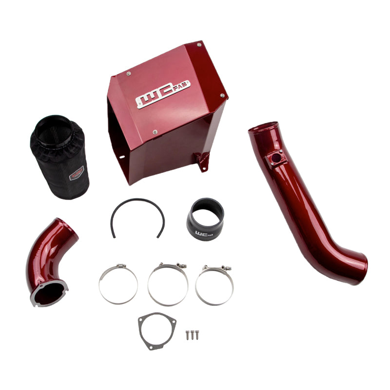 Wehrli 01-04 Duramax LB7 4in Intake Kit with Air Box Stage 2 - WCFab Red Cold Air Intakes Wehrli