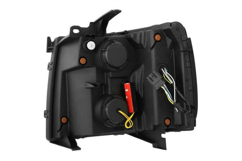 AlphaRex 07-13 Chevy 1500HD(NewBody) NOVA LED Proj Headlight Plank Sty Glos Blk w/Activ Lite/Seq Sig Headlights AlphaRex