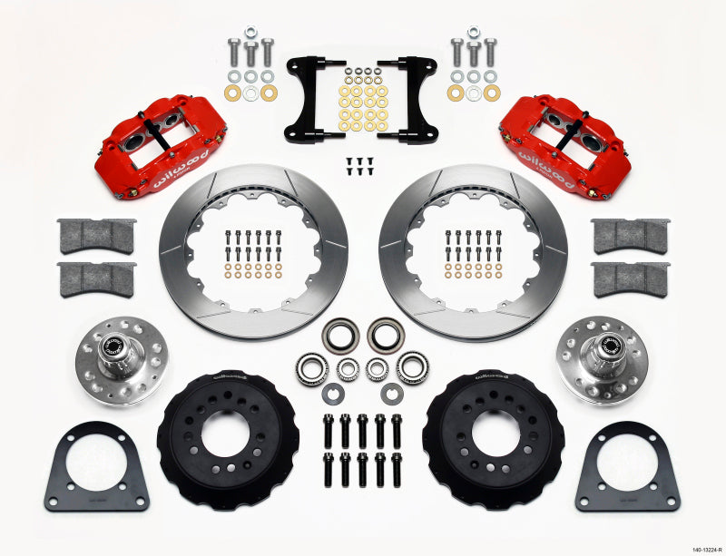 Wilwood Narrow Superlite 6R Front Hub Kit 12.88in Red TCI-IFS 71-78 (Pinto Based) Big Brake Kits Wilwood