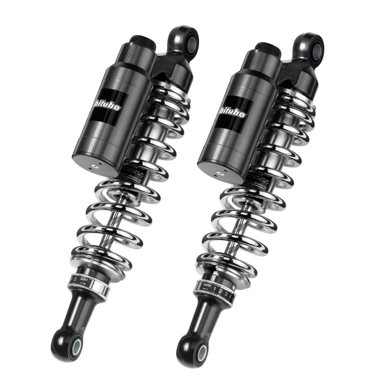 Bitubo WMT0 Twinshocks Adj.: Spring Preload, Reb., Comp., Length 356mm, Piggyback Tank, Chr Edition Shocks and Struts Bitubo Suspension