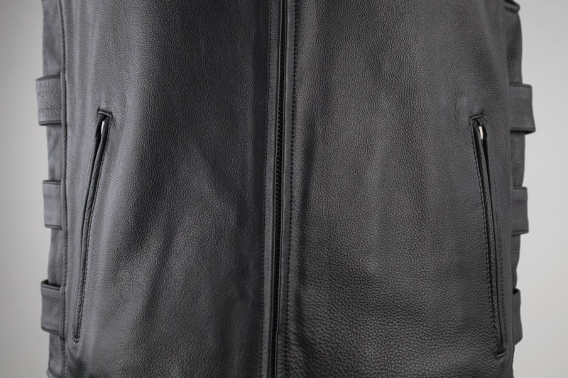 Kuryakyn Leather By River Road Plains Leather Vest Black - Small Vests Kuryakyn