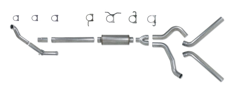 Diamond Eye KIT 4in TB DUAL SS: 94-97 FORD 7.3L F250/F350 PWRSTROKE NFS W/ CARB EQUIV STDS Turbo Back Diamond Eye Performance