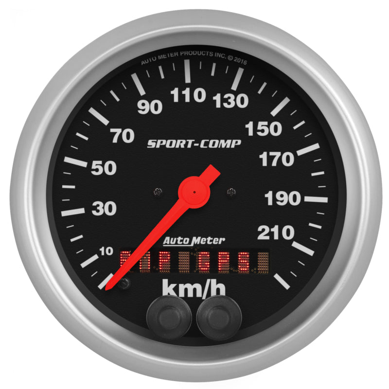 Autometer Sport-Comp 3-3/8in. 0-225KM/H (GPS) Speedometer Gauge Gauges AutoMeter