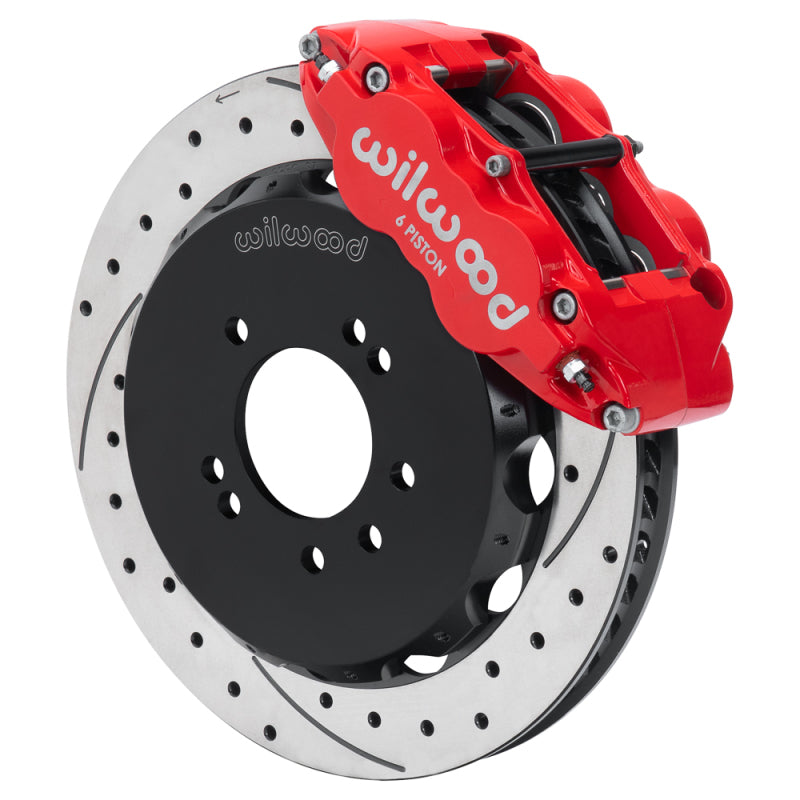 Wilwood 99-02 Nissan Skyline Superlite 6R Front BBK w/ 12.88in D/S Rotors & Flexlines - Red Big Brake Kits Wilwood