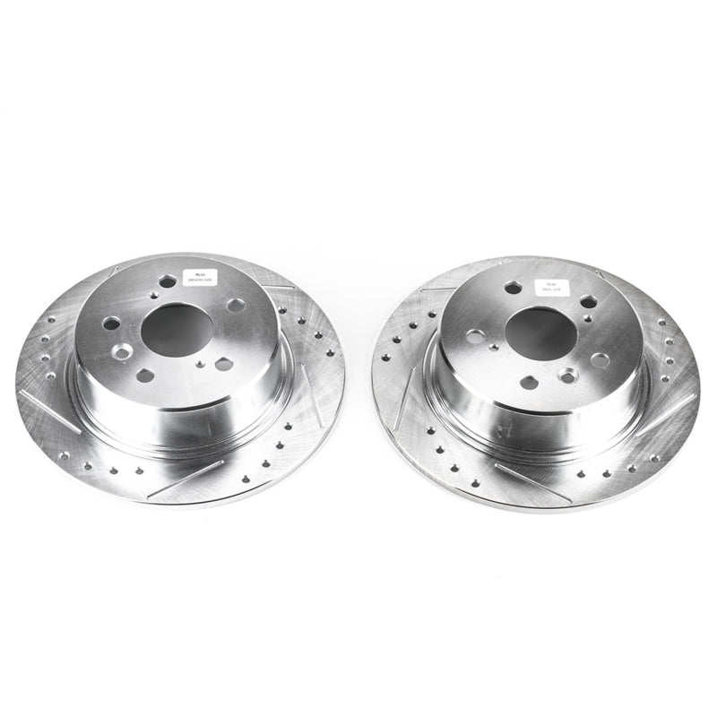 Power Stop 95-99 Toyota Avalon Rear Evolution Drilled & Slotted Rotors - Pair Brake Rotors - Slot & Drilled PowerStop