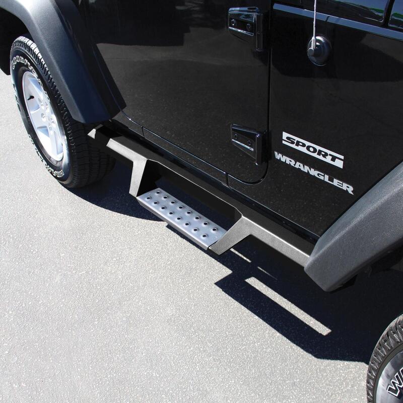 Westin 07-18 Jeep Wrangler JK 2dr. HDX Stainless Drop Nerf Step Bars - Tex. Blk Nerf Bars Westin