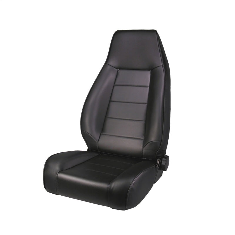 Rugged Ridge High-Back Front Seat Reclinable Black Denim 76-02 CJ&W Seat Brackets & Frames Rugged Ridge