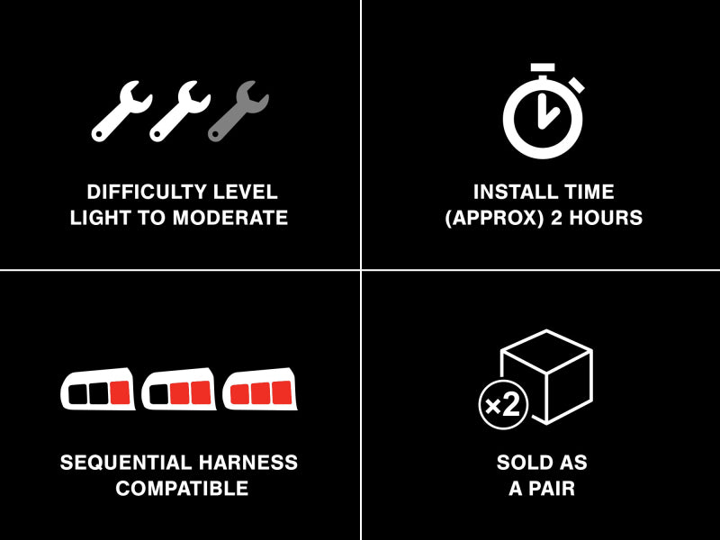 Raxiom 96-98 Ford Mustang Icon LED Tail Lights- Black Housing (Smoked Lens) Tail Lights Raxiom