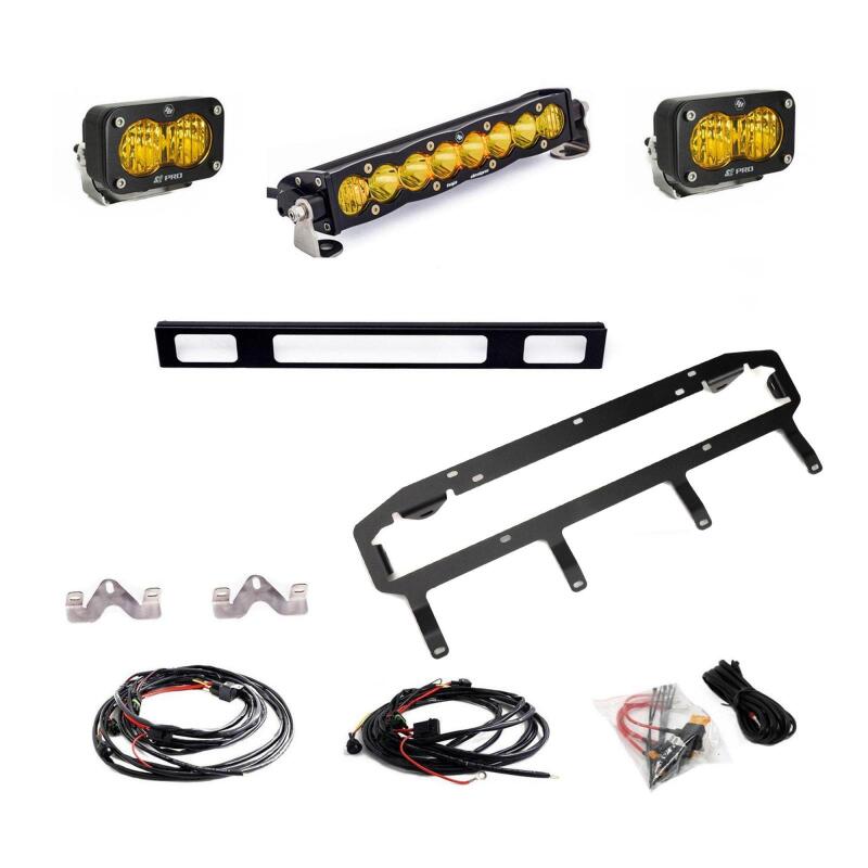 Baja Designs 2025 Toyota 4Runner TRD 10in Pro S2 Pro Grille Light Replacement Kit - Amber Light Mounts Baja Designs