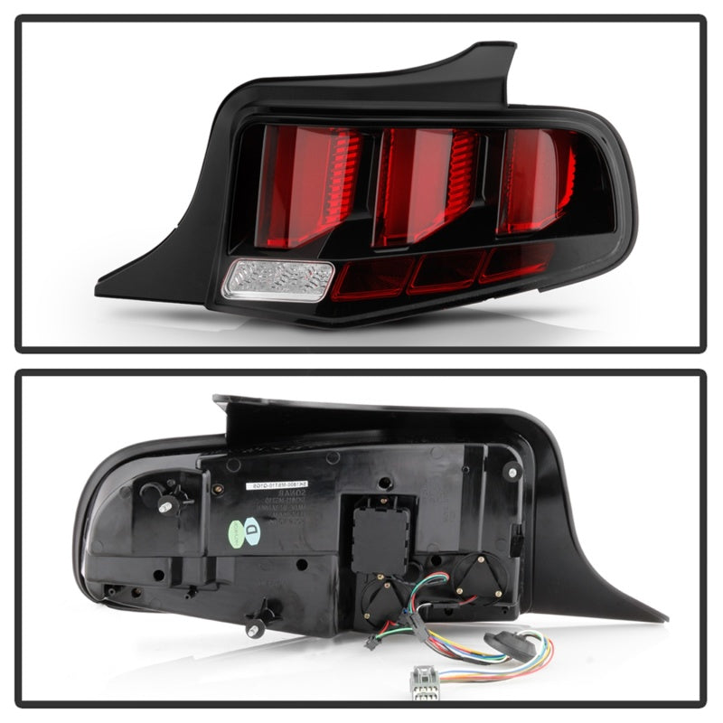 Spyder 10-12 Ford Mustang Red Light Bar LED Sequential Tail Lights - Blk ALT-YD-FM10-RBLED-BK Tail Lights SPYDER